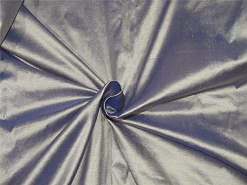 Tissu Dupion soie argenté bleu 137 cm : structurez vos robes sans faiblir