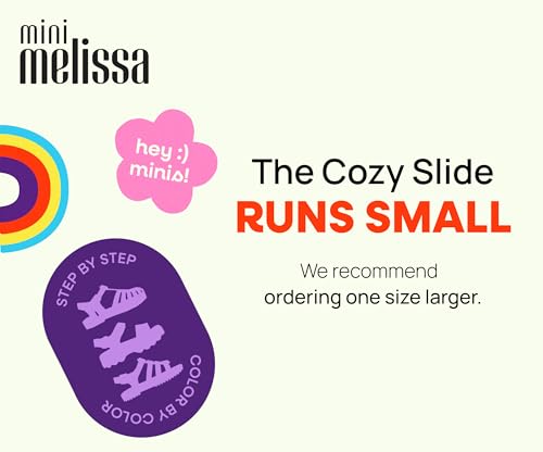 Image of mini melissa Cozy Jelly Slides for Kids - Slip-on Jelly Shoes, Slip On Sandals for Girls, Open Toe Summer Shoes, Adjustable