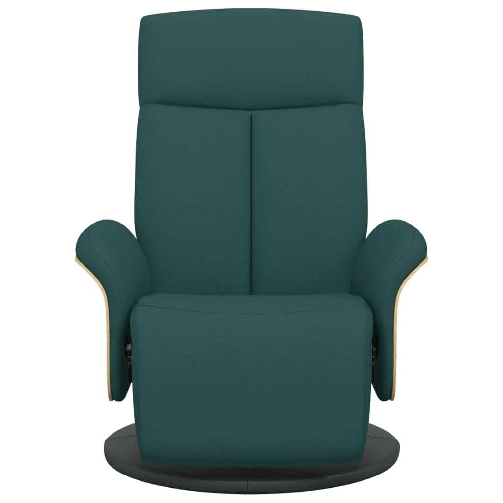 Relaxsessel mit Fußteil Dunkelgrün Stoff Drehbar Lounge Erholsamer Sessel mit Liegefunktion für Wohnzimmer und Büro, Komfortabler Club Sessel mit Armlehnen, Modernes Design