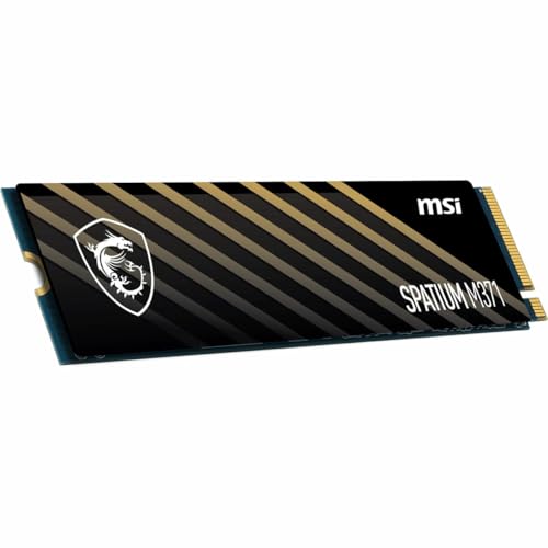 MSI SPATIUM M371 NVMe M.2 500GB - Disque SSD Interne 500 Go, PCIe 3.0 NVMe M.2, Lecture 2200 MB/s & Écriture 1150 MB/s, 3D NAND, Sécurité des Données Intégrée, Center, 110 TBW, Garantie 5 Ans