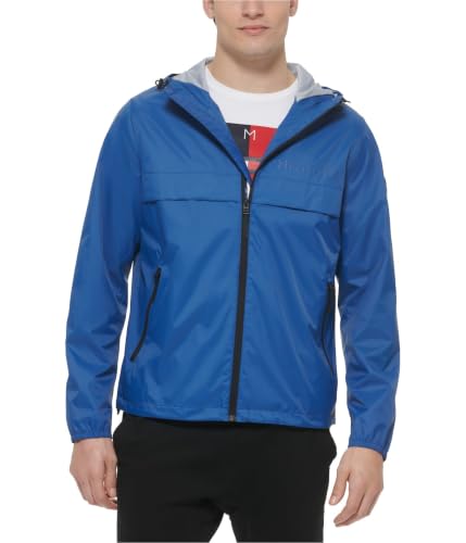 Image of Tommy Hilfiger Mens Stretch Hooded Zip-Front Raincoat