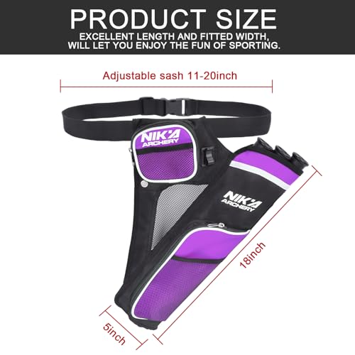 image for SHENG-RUI Archery Arrow Quiver Holder, 3-Tubes Hip Quiver Arrow Bag wi