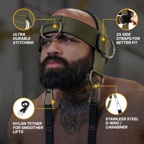 Image of Iron Neck Alpha Neck Trainer - Exercise & Workout Equipment | Versatile Neck Exerciser, Strengthener, Trainer with Adjustable Head and Chin Strap, Portable Head Harness for Weight Lifting