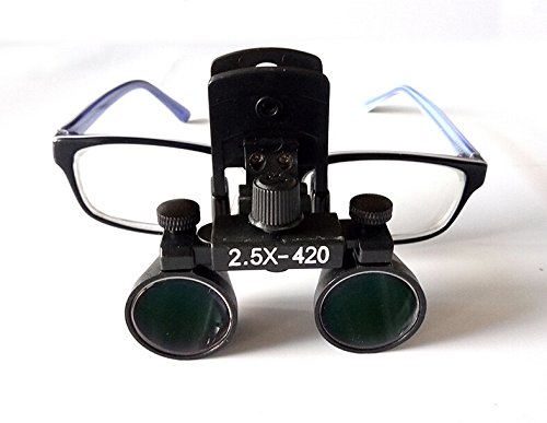NSKI 2.5X420mm Binocular Clip Loupes DY-109 Lab Head Magnifier w/Clip-on