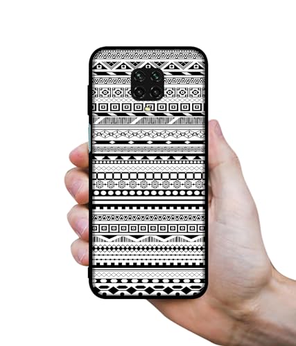 Image of Black & White Patterns Design Premium 2D Printed Metal Back Case Cover for Mi Redmi Note 9 Pro /Note 9 Pro Max /Poco M2 Pro