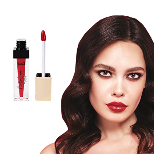Image of Glam21 Matte Lippie No Transfer Lip Gloss | Lightweight and comfortable| Creamy Matte Formula - 4 gm | Red Magic-01