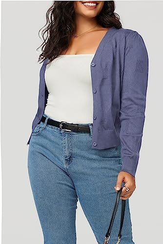 Image of Arach&Cloz Women's Soft Cropped Cardigan Casual Lightweight Shrug Sweater Tops