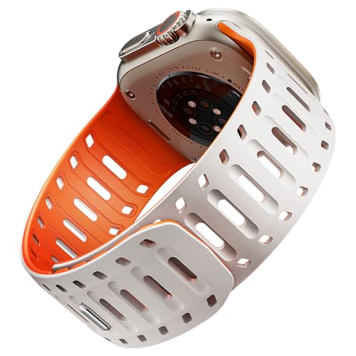 Image of X-it Magnetic Watch Band for Apple Watch Ultra 49mm, 46mm /45mm /44mm, Silicone Sport Strap with Strong Magnet for Men and Women, Compatible with Apple Watch Series 11 /10 /9 /8 /7 /6 /5 /4 /3 /2 /1 and SE
