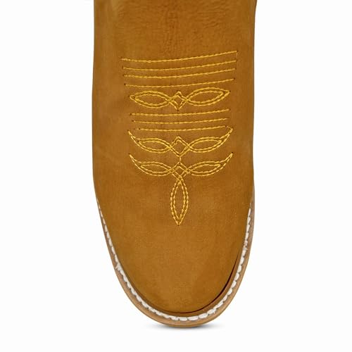 Western Shops Mens Short Ankle Western Rodeo Cowboy Boot, Mens Leather Soft Toe Work Boot4