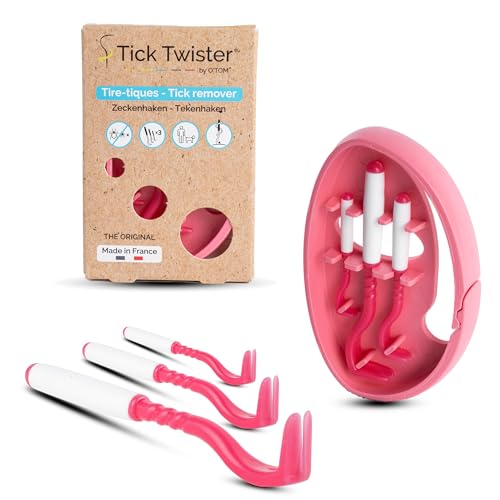 Tick Twister Tire Tique pour Chien, Chat et Humain (Set de 3) - Retrait Facile, Rapide et sans Douleur – Pince à Tique avec Boîte de Rangement, Idéal en...