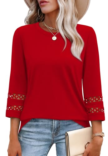 XIEERDUO 3/4 Length Sleeve Womens Tops Business...