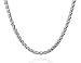 .925 Italian Sterling Silver Wheat Spiga Chain Necklace, 1.5 mm in Width