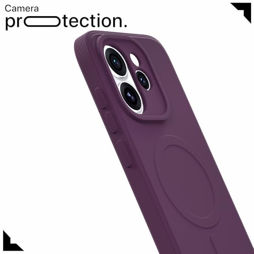 Image of Pikkme Back Cover for Oppo Reno 15 Pro Mini 5G Soft Matte Silicone | Slim Fit | Mag-Safe Design (Mag-Safe Not Support) Camera Protection Bumper Case (Purple)