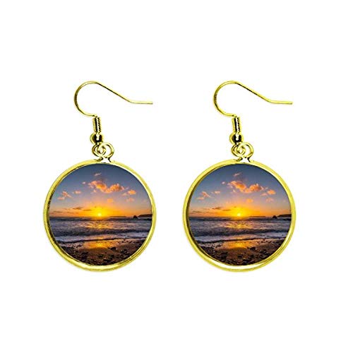 Pendientes mar playa de gota dorados el regalo ideal para mujer