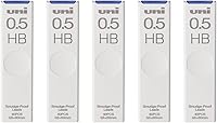 Uni Smudge-Proof Mechanical Pencil Leads 0.5mm HB - Abrasion-Resistant, Darker Than NanoDia, 40 Leads x 5 Packs