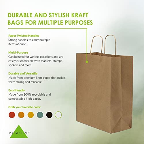 Prime Line Packaging Small Shopping Bags with Handles, 8x4x10 In, 400 Pack by Prime Line Packaging - Image 2