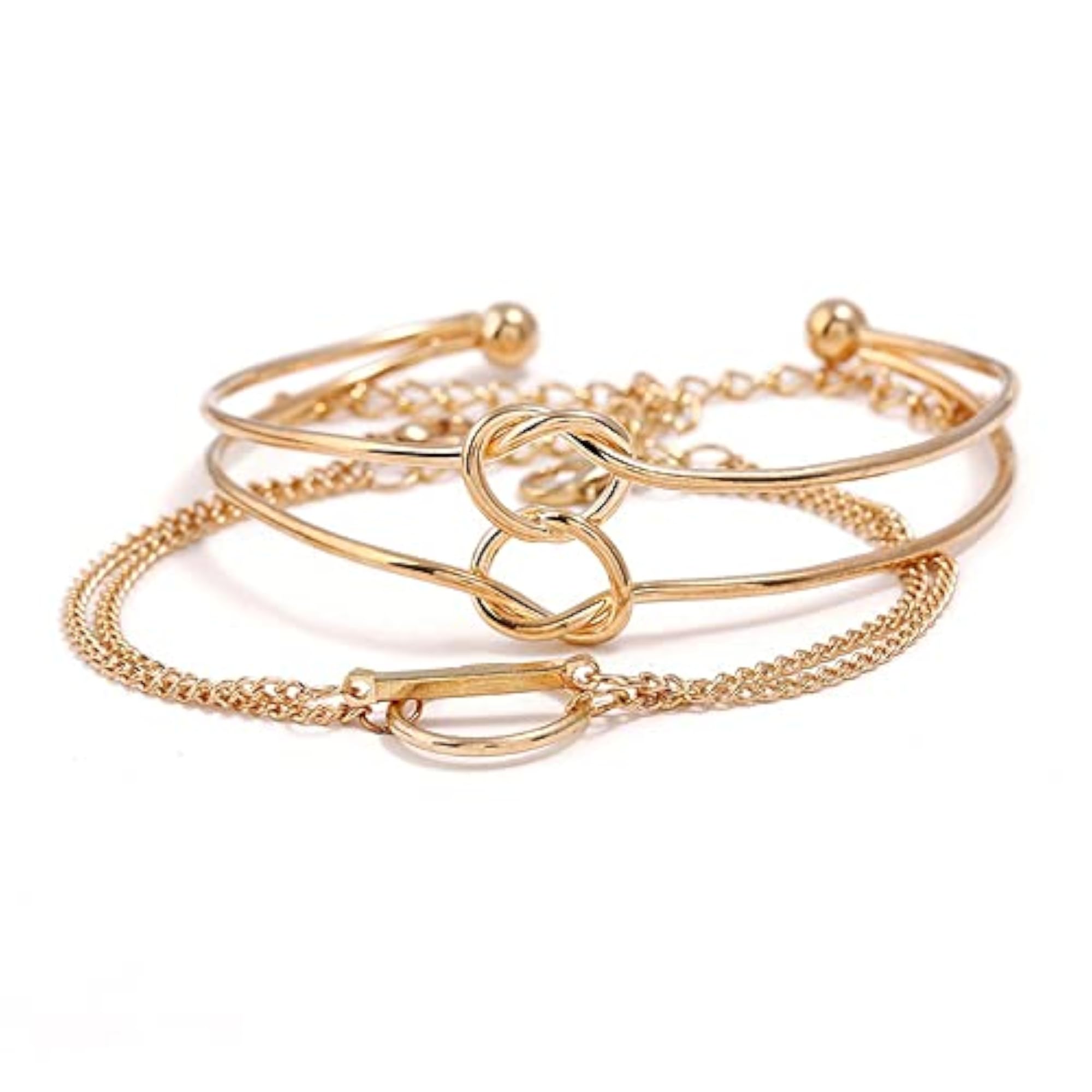 Stylish Crystal Bangle Bracelet Set - Pack of 3