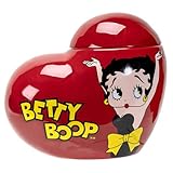 Pacific Giftware Betty Boop Illustrated Heart Cookie Jar Removable Lid American Classic Novelty Collectible