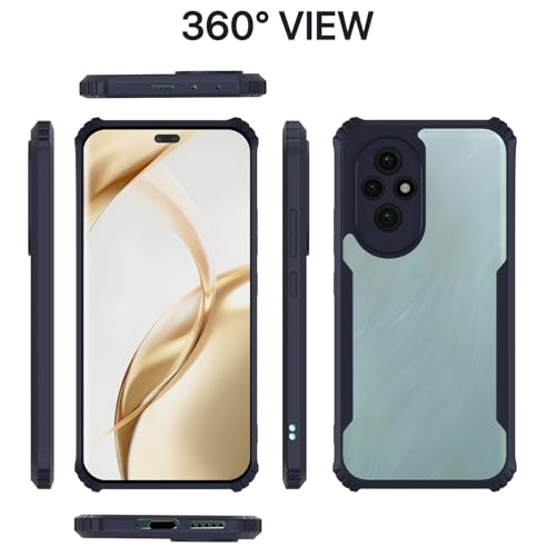 Image of Pikkme Crystal Clear Transparent Back Cover | Ultra Hyrbid | Full Camera Protection | Raised Edge | Bumper Case for Honor 200 Pro 5G (Blue)