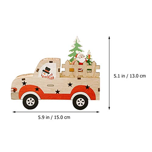 KESYOO Enfeites de Mesa de Natal Estatueta de Carro de Madeira Sob Enfeites de Ãrvore de Natal para