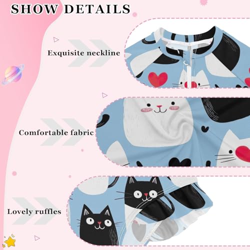 Cute Cat Girls Long Sleeve One-Piece Swimsuit UV Protection Quick Dry Swimwear Bathing Suit 208591484
