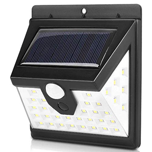 Luminária Energia Solar Parede 40 Led Sensor Presença 3 Funções Lampada