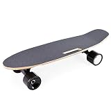 SSCYHT Elektrisches Skateboard für Erwachsene, 350-W-Motor, 20 MPH Höchstgeschwindigkeit, 6 Meilen Reichweite, mit Fernbedienung Elektrisches Skateboard mit einem Antrieb,Schwarz,Dual Drive