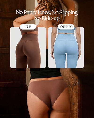 Image of SHARICCA Women Seamless Cheeky Bikini No Show Panties Ladies Invisible Breathable Briefs Soft Stretch Underwear Multi Pack