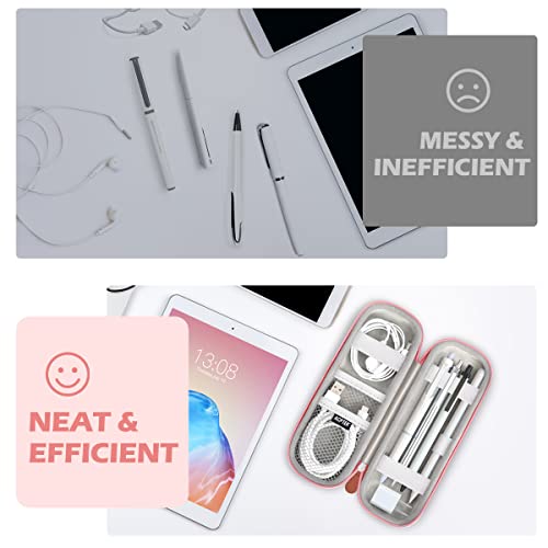 Image of Case Holder for Apple Pencil, AGPTEK Elastic Strap Sleeve Pocket Protective Carrying Case for Samsung Stylus iPad Pro Pen, Pencil, Apple Pen Accessories, USB Cable, Pink