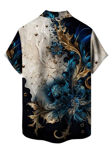 Mens Short Sleeve Button Down Shirts Casual Printed Button Up Shirts Hawaiian2