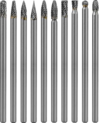 Carbide Burr Set Long Shank (10Pcs, 1/4)
