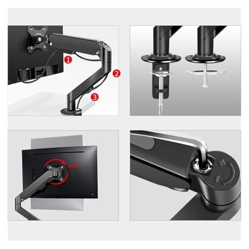 Support de bureau pour moniteur unique VE de qualité supérieure, design fluide en aluminium - 5