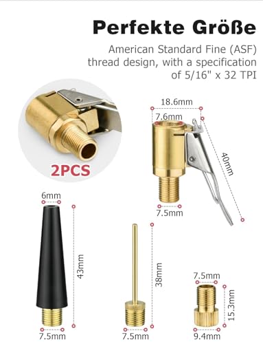 5 Pcs Multifunktionales Ventiladapter-Set, Kompatibel Mit Bosch EasyPump & Bosch EasyPump Adapter, Ideal Für Autoreifen, Fahrräder, Bälle, Luftmatratzen, Universell & Präzise Anwendbar