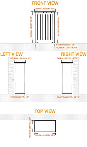Fichman Furniture Unpainted Radiator Cover Kit, 24" L x 40" H (12" Depth)