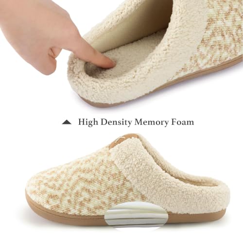 Image of ULTRAIDEAS Women's Indoor Bedroom Slipper with Memory Foam, Gift for Women, Wool-Like House Shoe with Anti-Skid Rubber Sole for Ladies