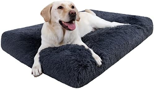 CHAMPETS Washable Dog Bed for Crate 35"X23",Large Dog Bed Washable for Small,Medium,Large,Extra Large Dogs Cats Pet,Waterproof Dog Beds for Large Dogs with Washable Cover,Crate Pet Bed for Large Dogs