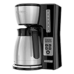 BLACK+DECKER Thermal Carafe Programmable Coffeemaker, 12-Cup Coffee Machine, Stainless Steel