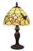 Tiffany Style Mini Accent Lamp Yellow Green Pink Floral Butterfly Flower Bedside Nightstand Vintage Antique 15" Tall 8" Wide Handmade Gift AM044TL08 Amora Lighting