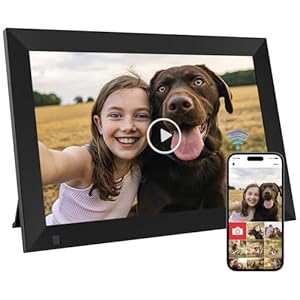 10,1 Zoll Digitaler Bilderrahmen WiFi mit 32G internem Speicher Smart elektronischer Bilderrahmen, 1280x800 IPS Touchscreen Bewegungssensor, Fotos/Videos über die App teilen, Gute Geschenkwahl