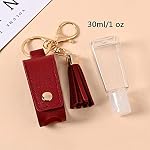 3 Set Hand Sanitizer Porte-clés en cuir, Porte-Bouteille Vide Boîtes de pression Rechargeable Conteneur