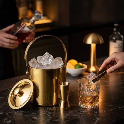 Image of FINALITY Stainless Steel Double Walled Insulated Ice Bucket (GOLD POLISH SET)