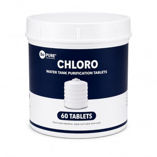 Bepure Chloro 1000 Lab Tested Chlorine Tablets for Water Tank | Water Purification & Tank Disinfection | Helps Control Bacteria, Algae & Odour | 1 Tablet for 1000 litres | Pack of 60