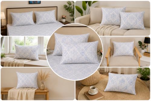 Image of Microfiber Pillow Cover 17x27 Inch (Pack of 2) | Soft & Durable | Ideal for Bed & Sofa Paisley Charm