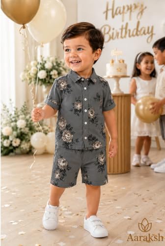 Image of Boys Shirt & Shorts Co-ord Set Kids Regular Wear Clothes Outfit