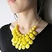 Qlavoca Teardrop Floating Statement Necklace Earrings Bubble Layer Chucky Rib Collar Necklace Resin Boho Wowmen Charm Fashion Jewerly Accessories Necklace Earring Set (Yellow)