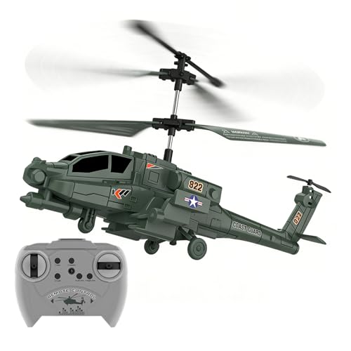Xvilmaun Helicóptero de Control Remoto para Chicos, con Luz Y Sonido Realista Interior Exterior Avión Genial, Juguetes De Avión A Radiocontrol, para Niños, Adolescentes Y Toda La Familia Experiencia