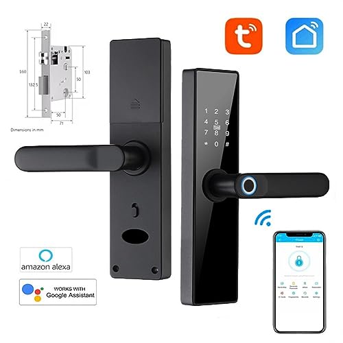 Serrure de porte électronique intelligente Tuya Wifi avec empreinte biométrique - 5