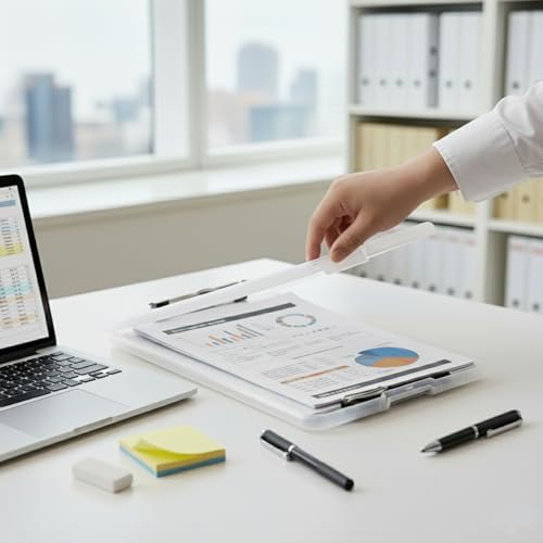 Image of oddpod Praise A4 Clip Pad /Clipboard with Storage Case for Paper and Document Storage 83002 (Translucent)