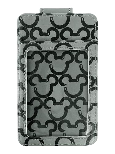 Image of Disney Card Holder Women Slim Wallet Small Mickey Mouse Gray