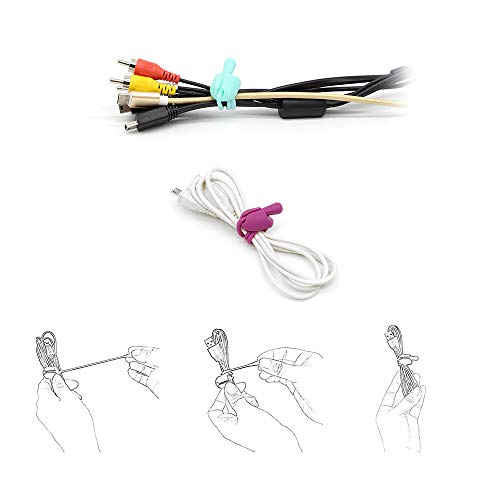 Feleph Reusable Twist Ties Silicone Cord Organizer Multipurpose Rubber Twist Tie Cable Ties for Bundling & Holding Stuff (12Pcs) - Thumbnail 2